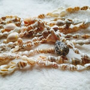 🪕 FESTIVAL FASHION 🪕 x 4 VTG X-Long Shell Layering Necklaces, Mermaid, Boho